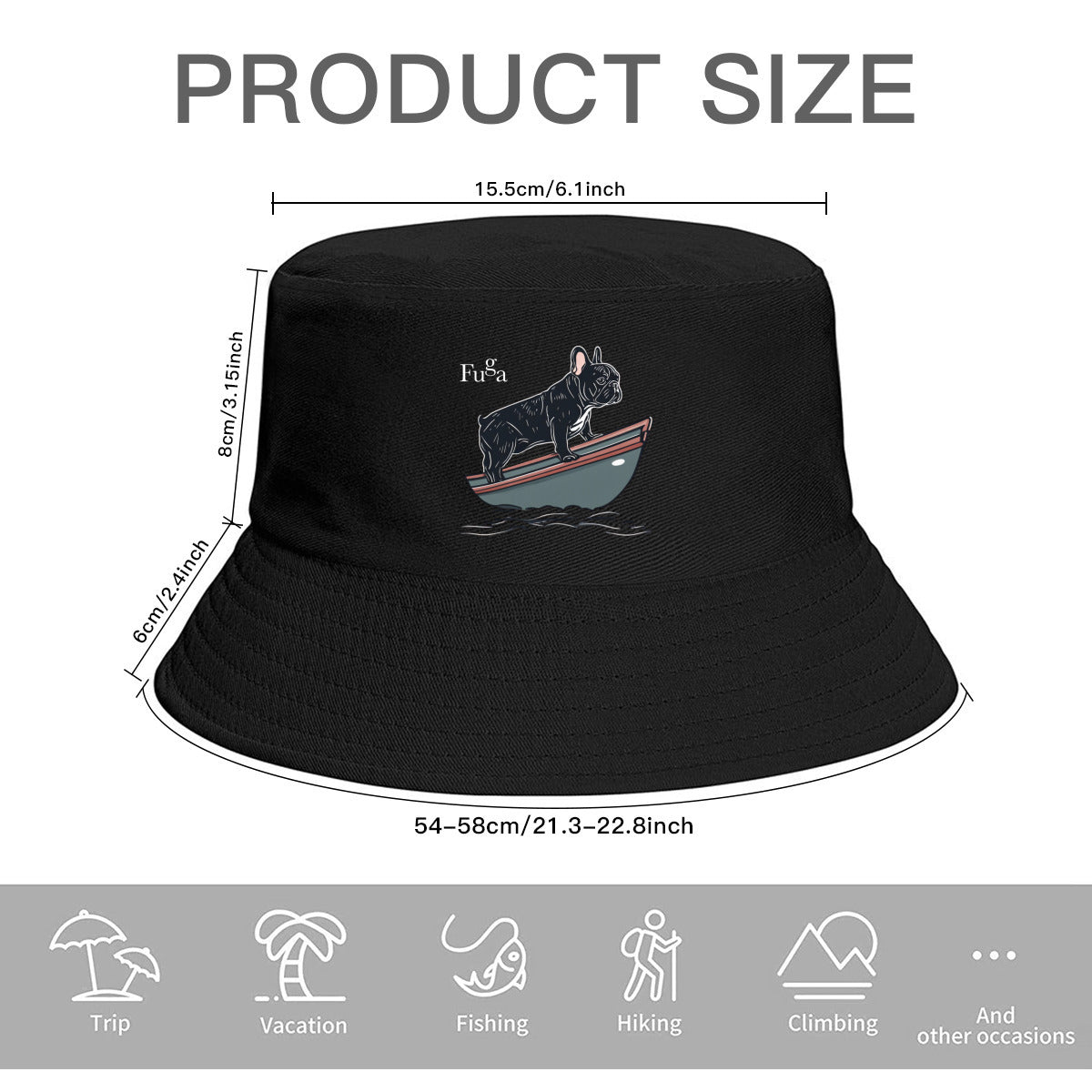 Frenchie Little Journey Bucket Hat