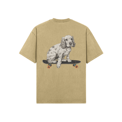 Skate Spaniel Oversized Washed Tee