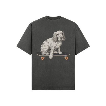 Skate Spaniel Oversized Washed Tee