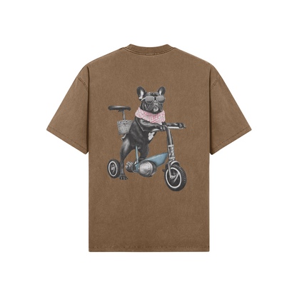 Frenchie Roadster Oversized Washed Tee